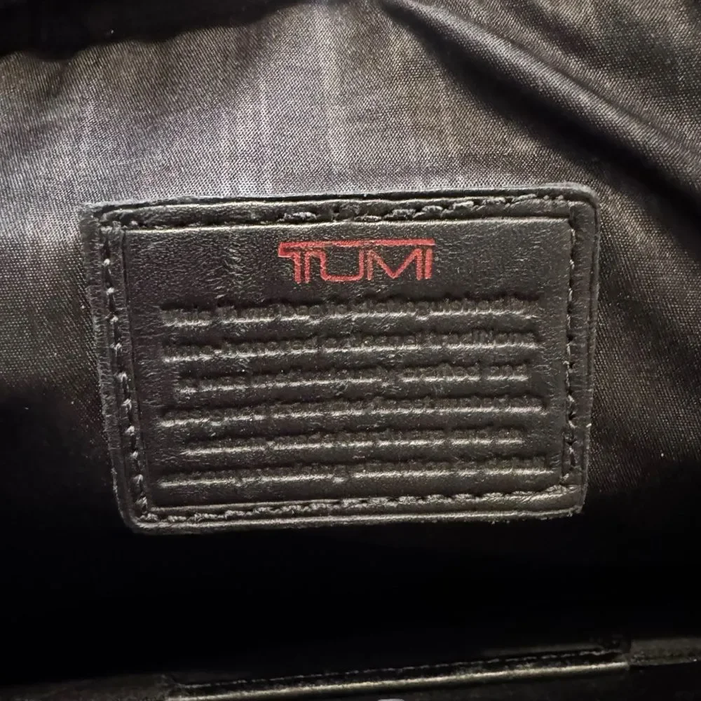 Tumi Black Nylon Laptop Briefcase 26114DH Shoulder Strap Name Tag Pacsafe